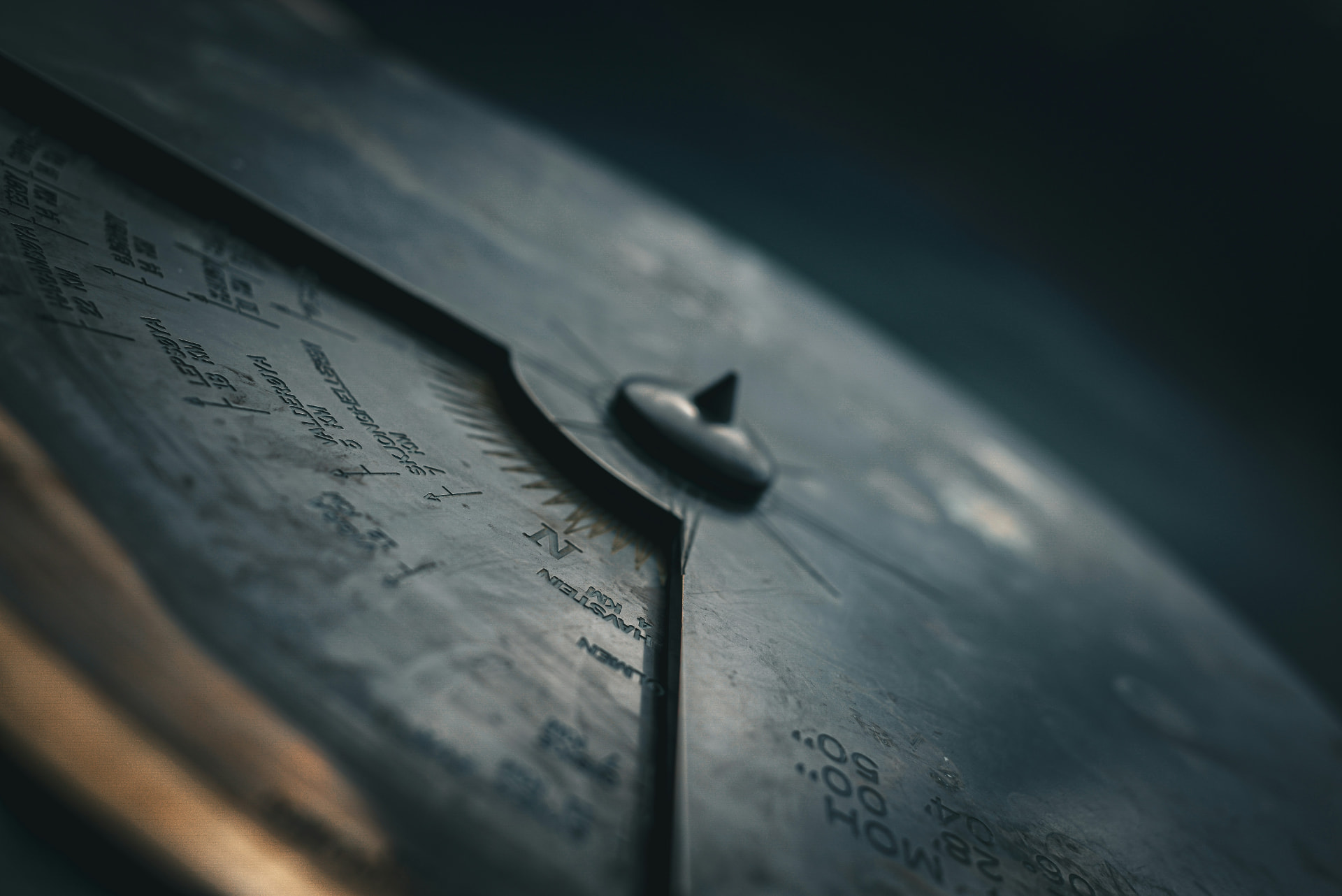 Close view of a maritime compass